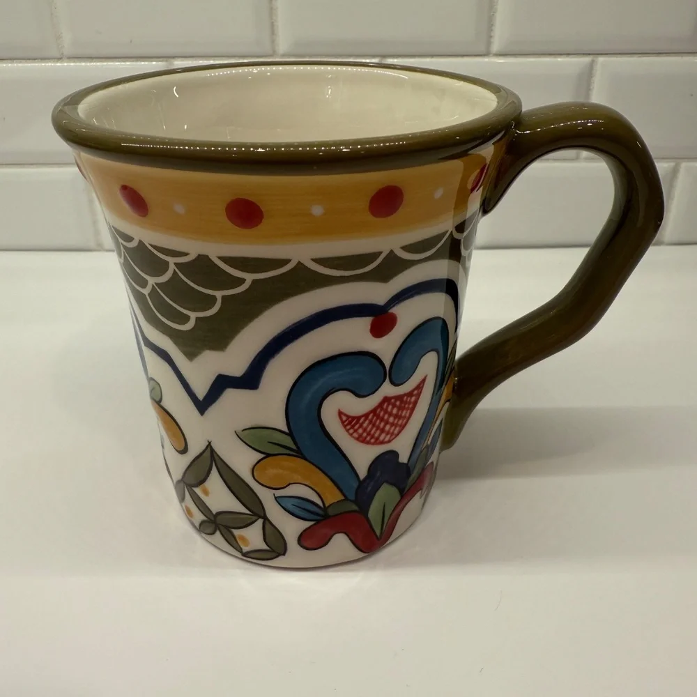 Pier One Imports Mug Reyanna Hand Painted Earthenware Dishwasher Safe